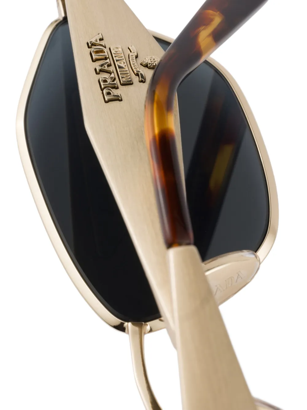 Prada Eyewear Zonnebril met Prada-logo Goud