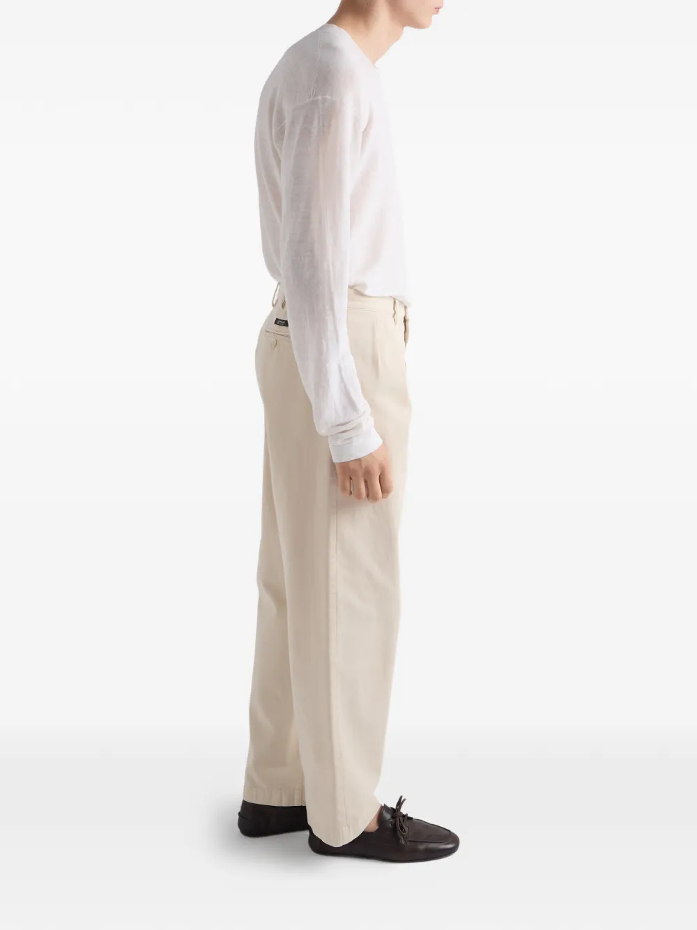 Prada Katoenen broek met wijde pijpen Beige
