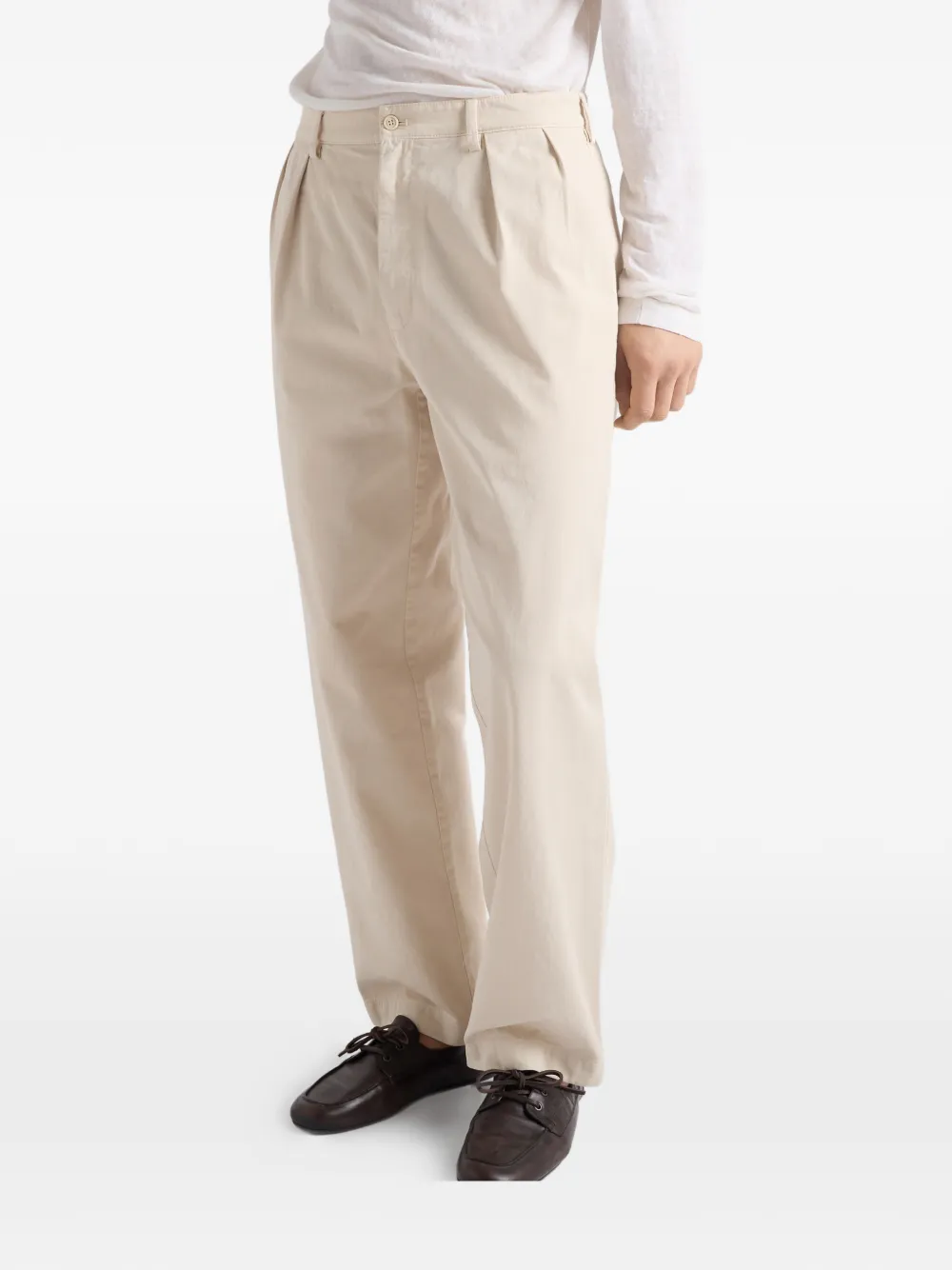 Prada Katoenen broek met wijde pijpen Beige