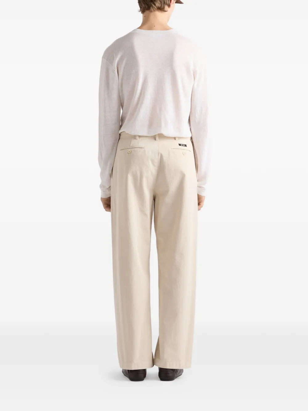 Prada Katoenen broek met wijde pijpen Beige