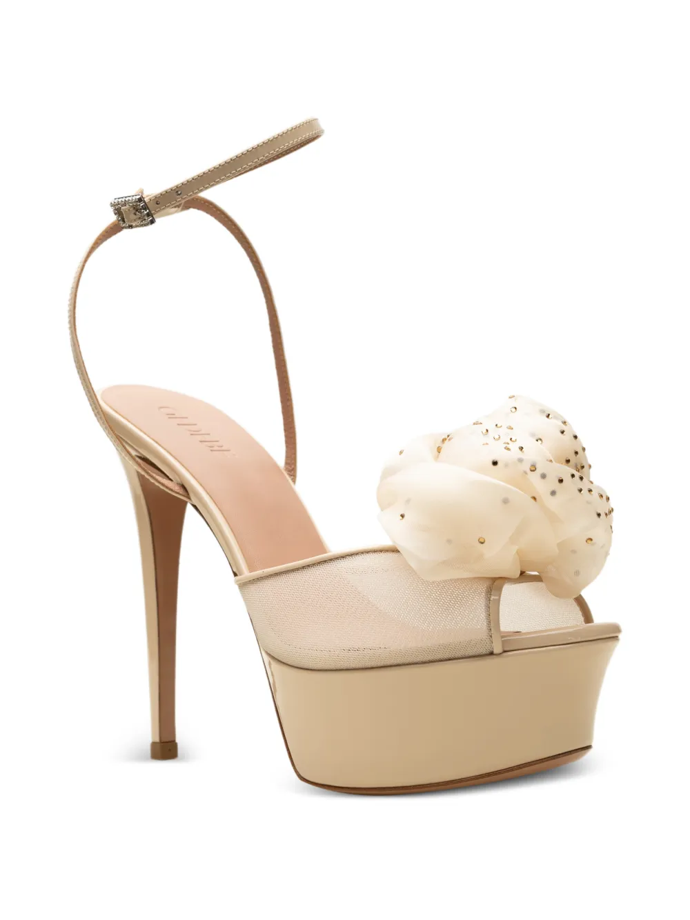 Gedebe Peonia sandalen met hak Beige