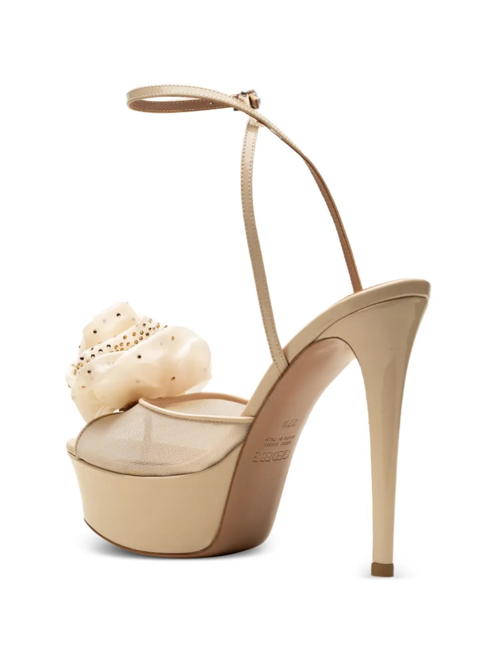 Gedebe Peonia sandalen met hak Beige