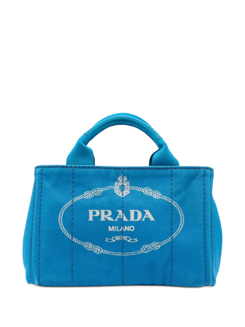 Prada Pre-Owned 2013-2026 Small Canvas Canapa Logo satchel - Blu