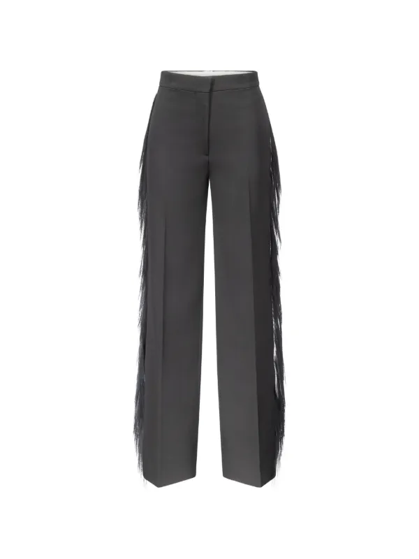 Fforme Luella Fringe-trim Trousers in Black