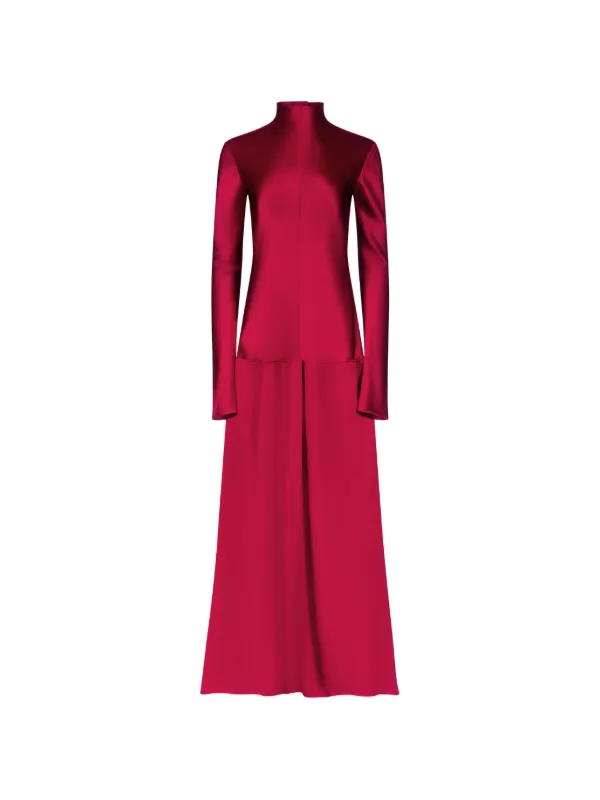 fforme party dresses FFORME Kahlo Asymmetric Draped Crepe Dress - Women - Burgundy Dresses