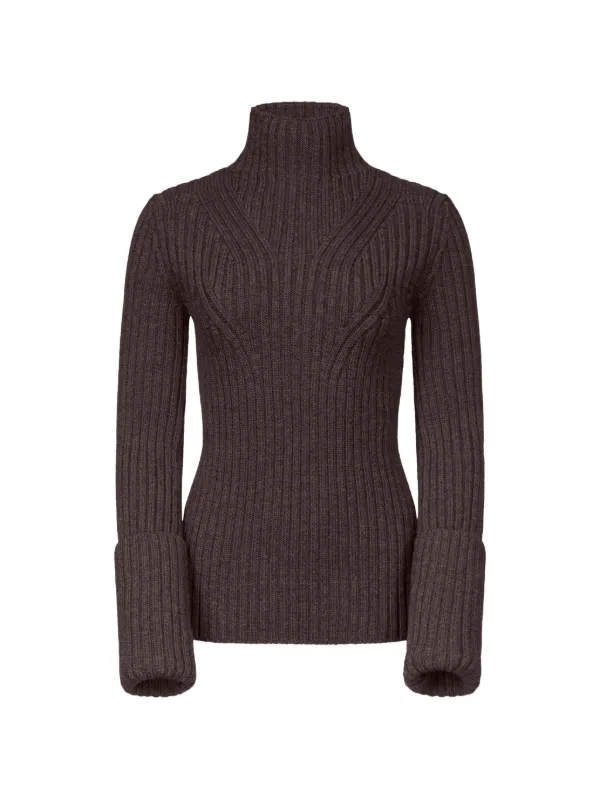 Fforme Astrid Ribbed-knit Sweater in Brown