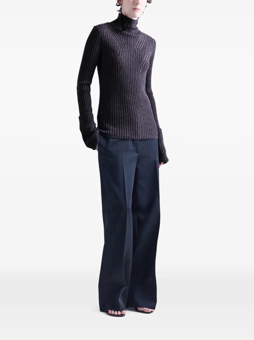  Fforme Pull Astrid En Maille Nervurée - Marron 