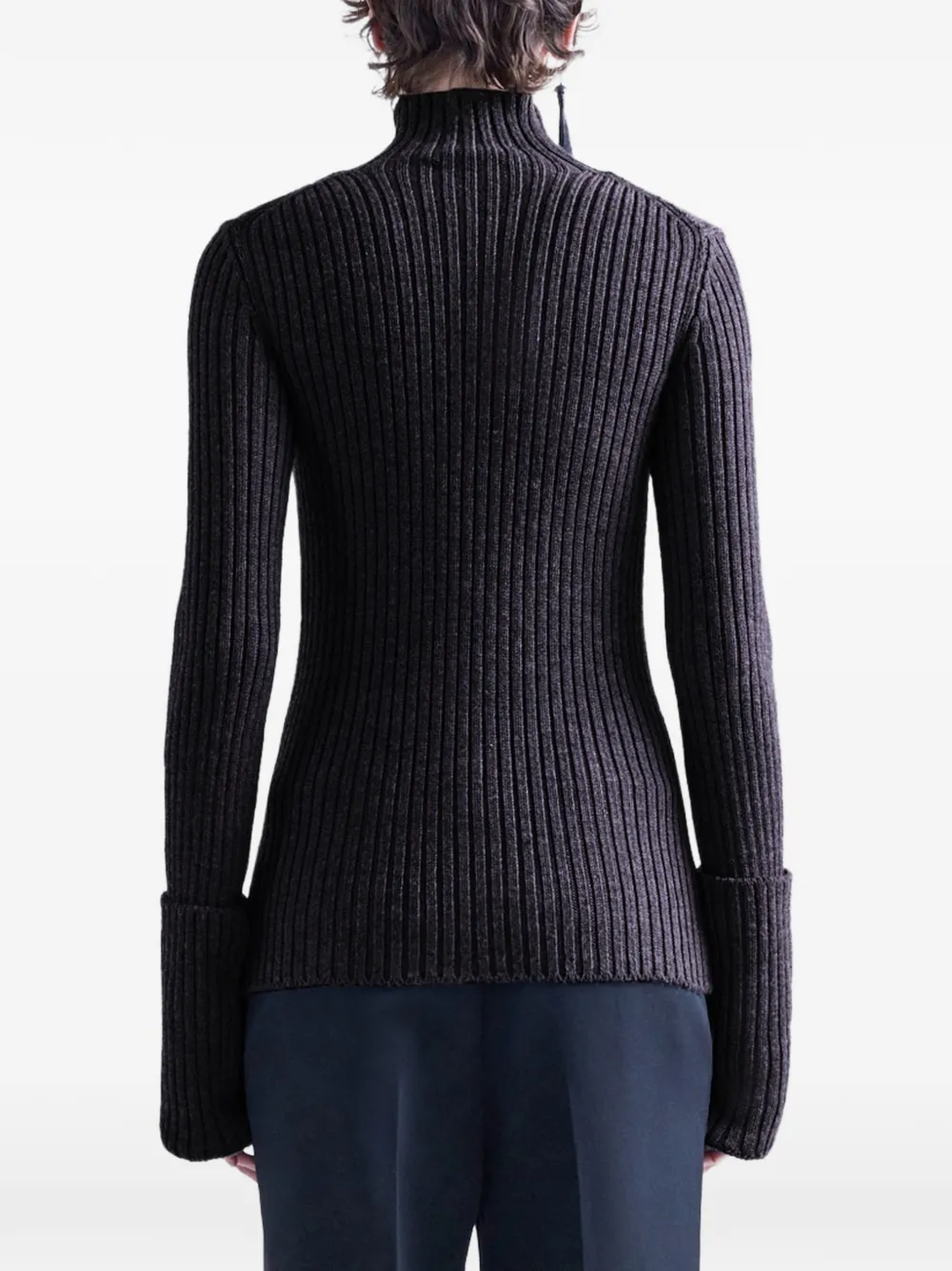 FFORME Astrid Ribbed-knit Sweater in Brown, view 4