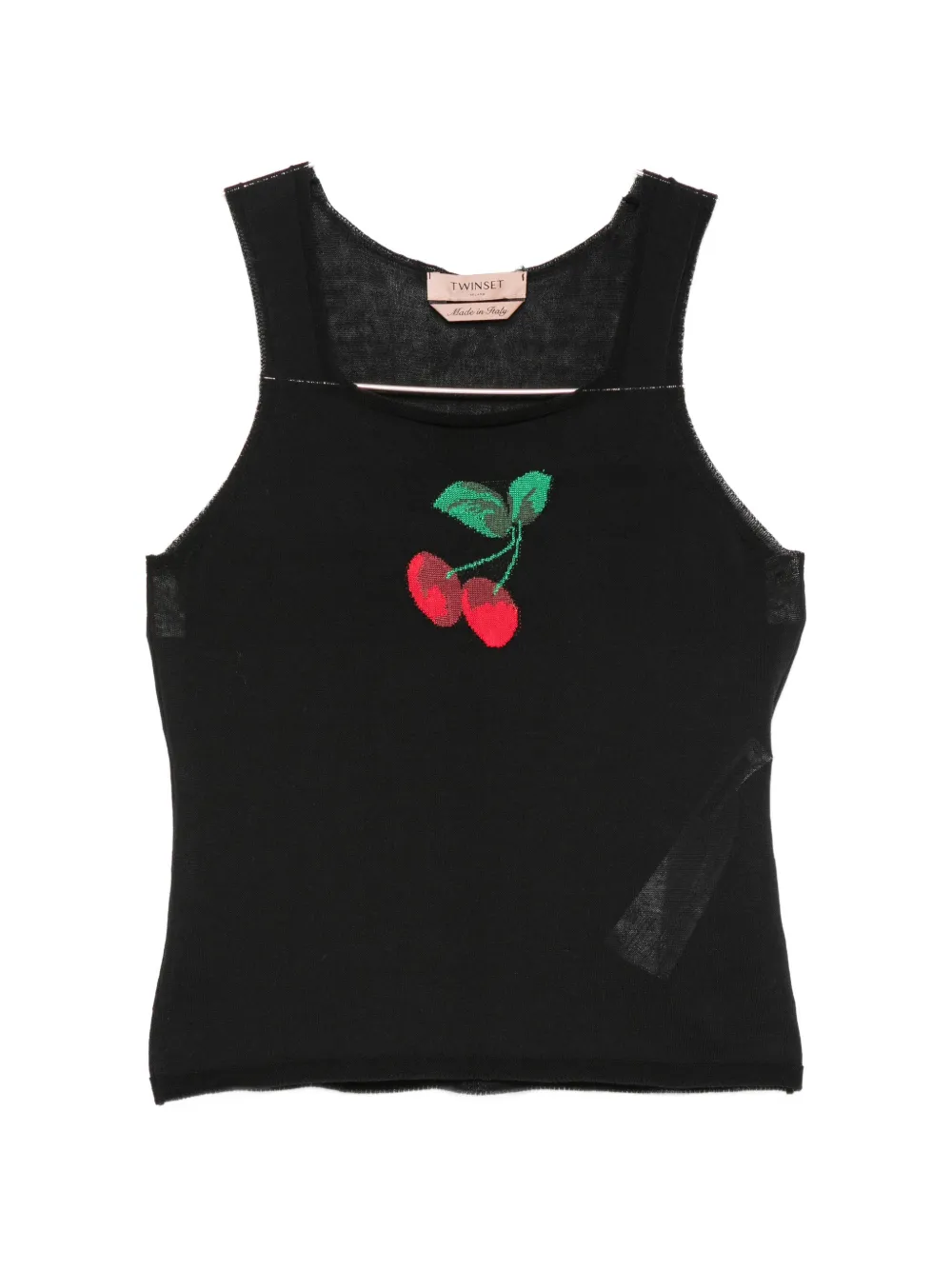 TWINSET cherry-intarsia top - Nero