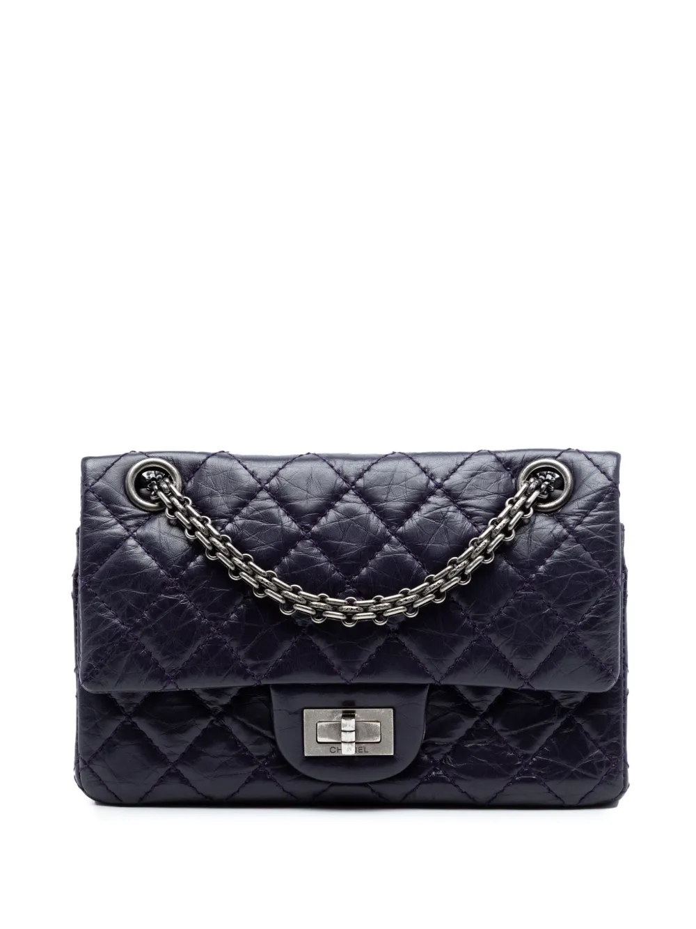 CHANEL Pre-Owned 2012-2013 Quilted Aged Calfskin Reissue 2.55 Double Flap 224 shoulder bag - Viola