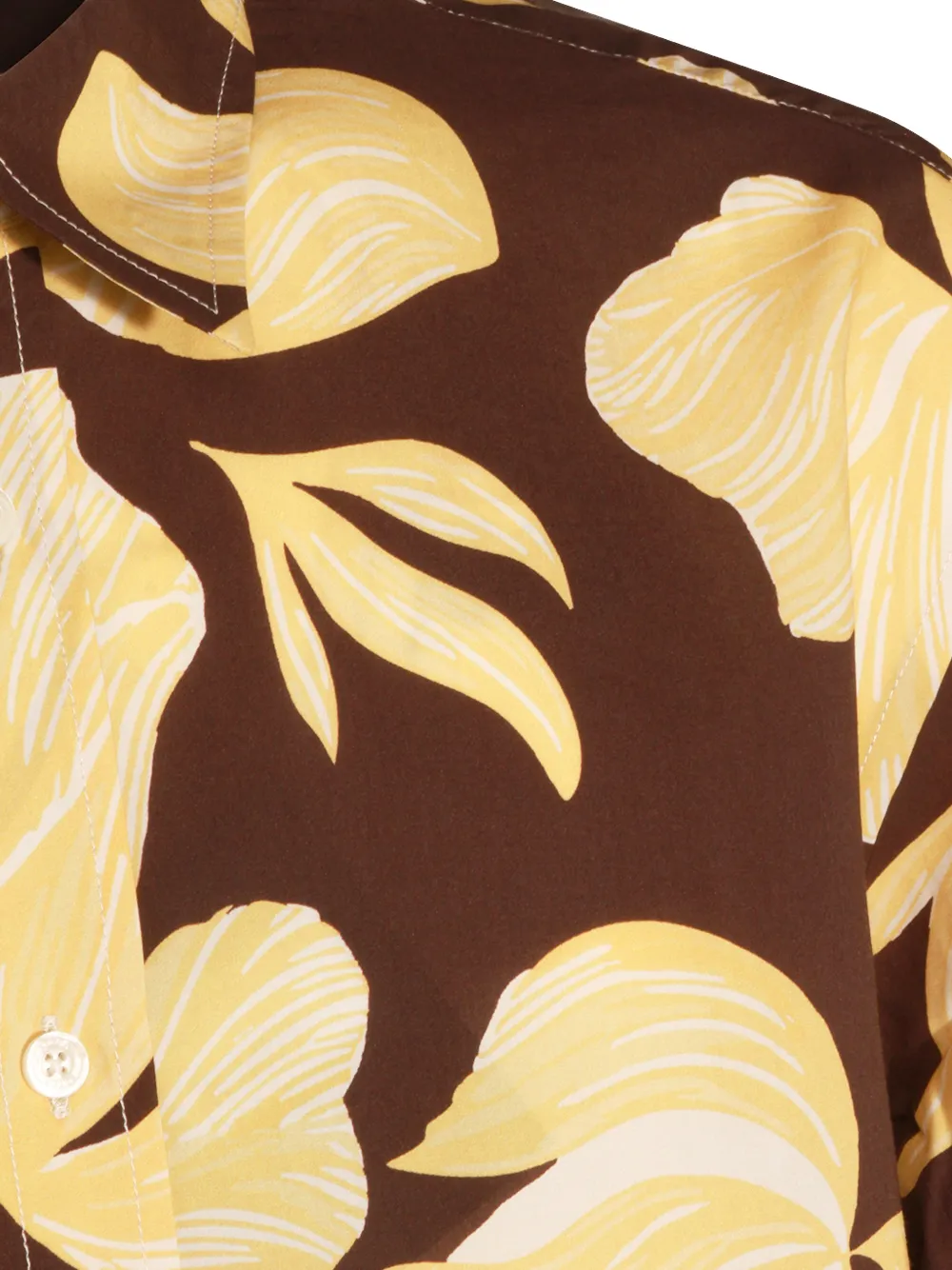 Altea Overhemd met bloemenprint Bruin