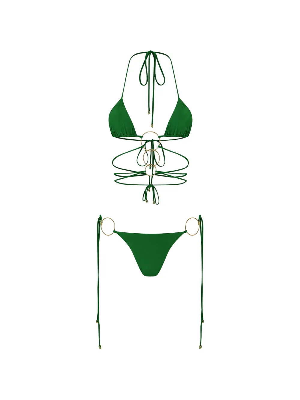 Amir Slama Bikini con anello - Verde