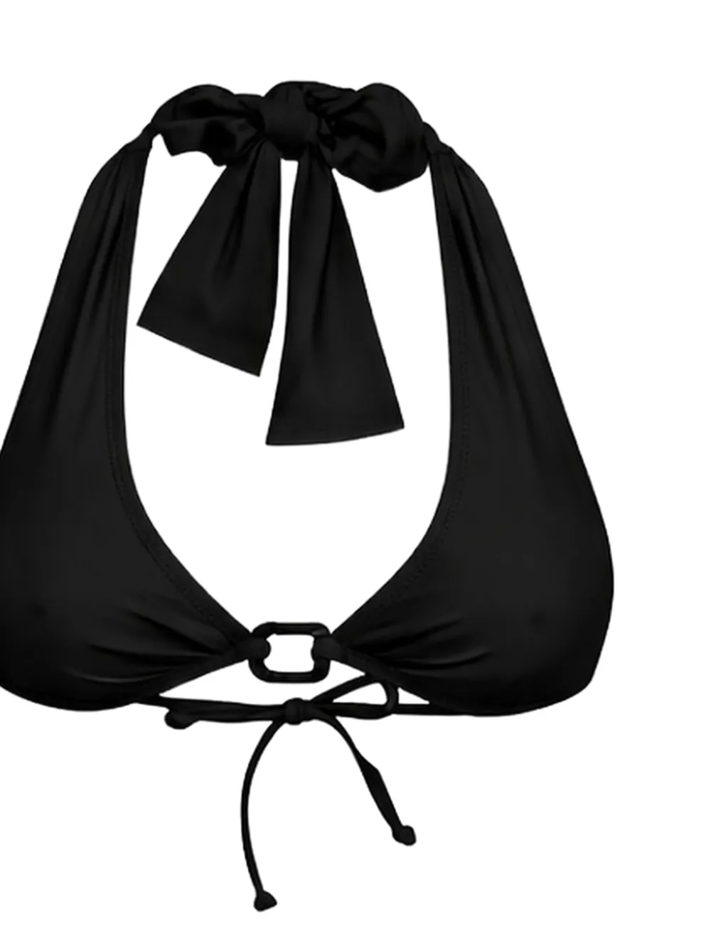 Amir Slama Bikinitop met haltertop en ringdetail Zwart