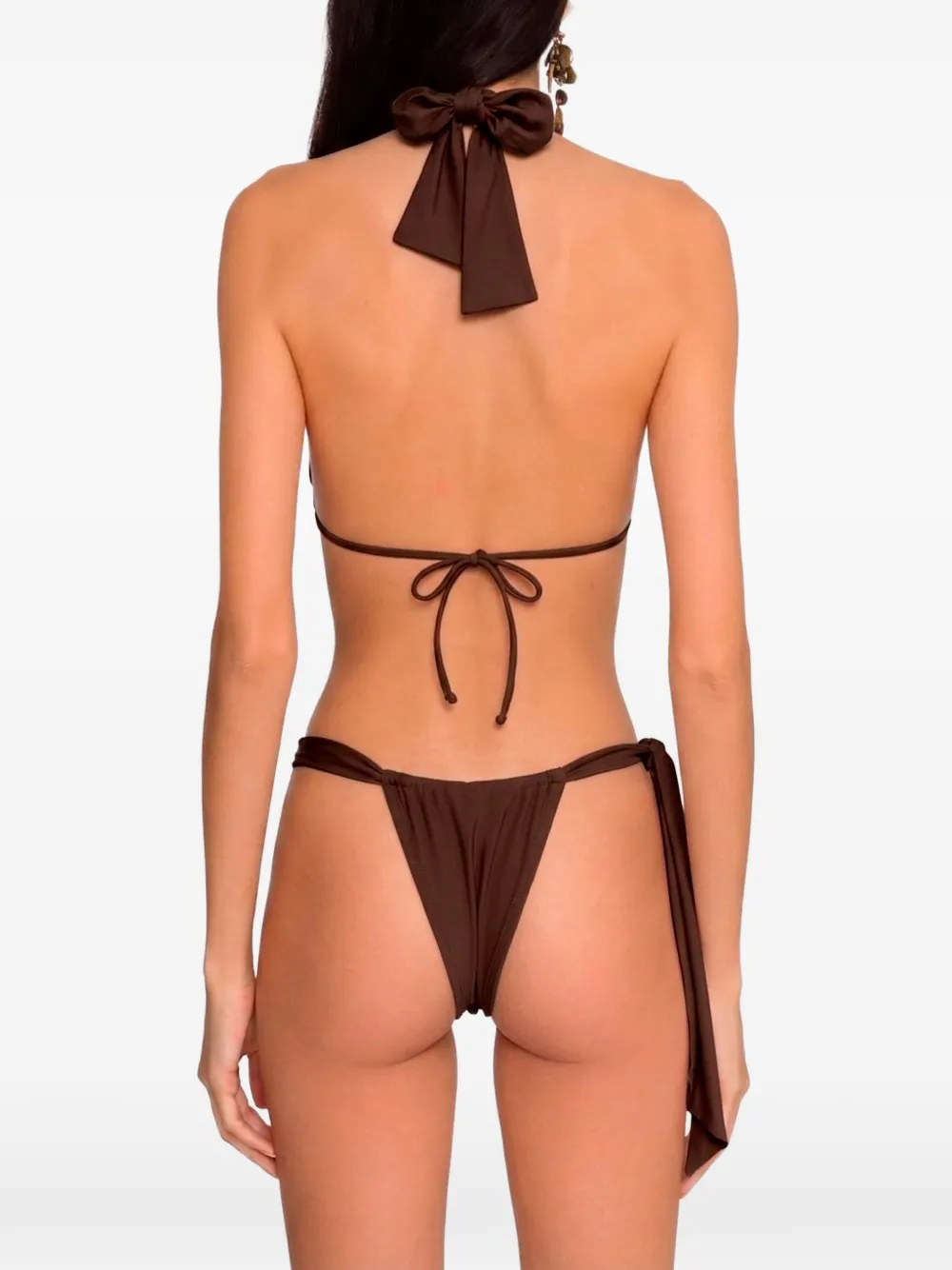 Amir Slama Bikini met halternek en ringdetail Bruin