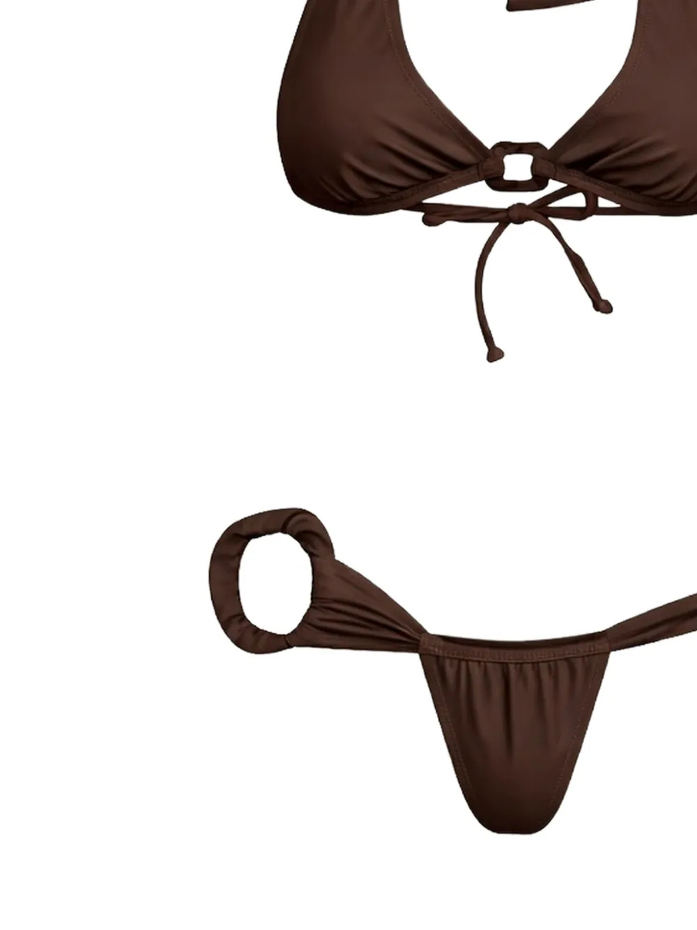 Amir Slama Bikini met halternek en ringdetail Bruin