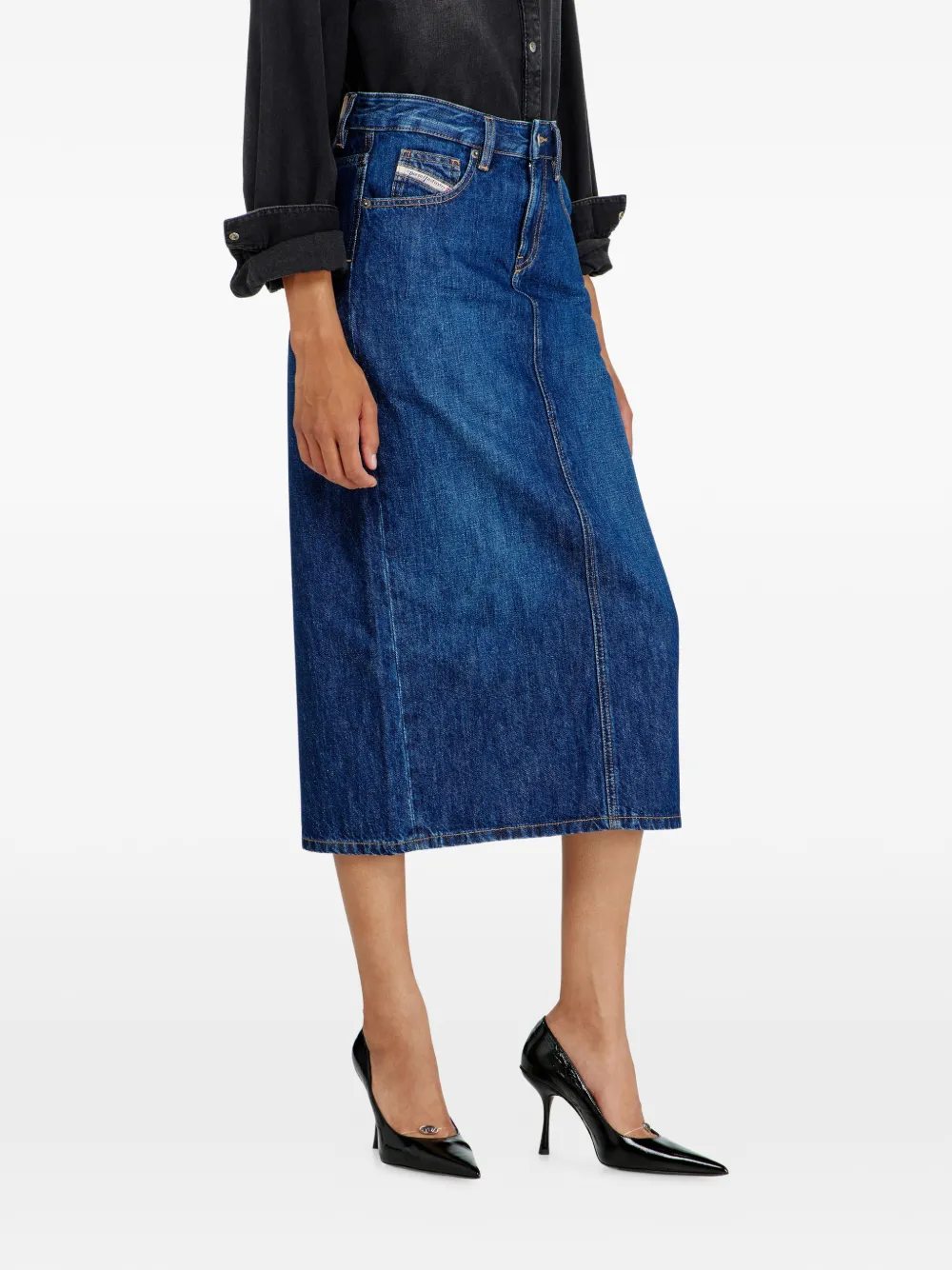 Diesel DE-SKYE-D rok met vijf zakken Blauw