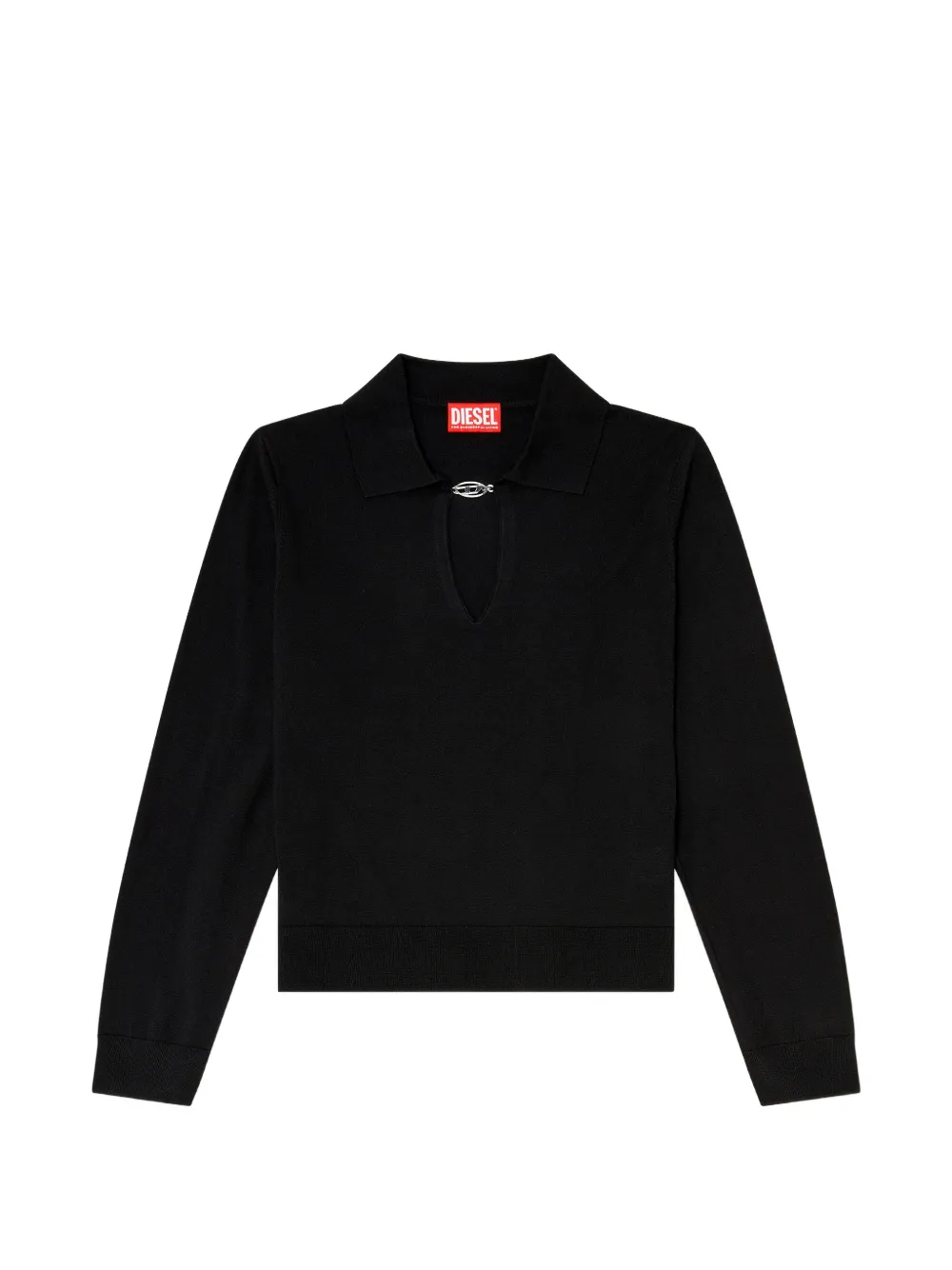 Diesel Oval D keyhole long-sleeve sweater - Nero