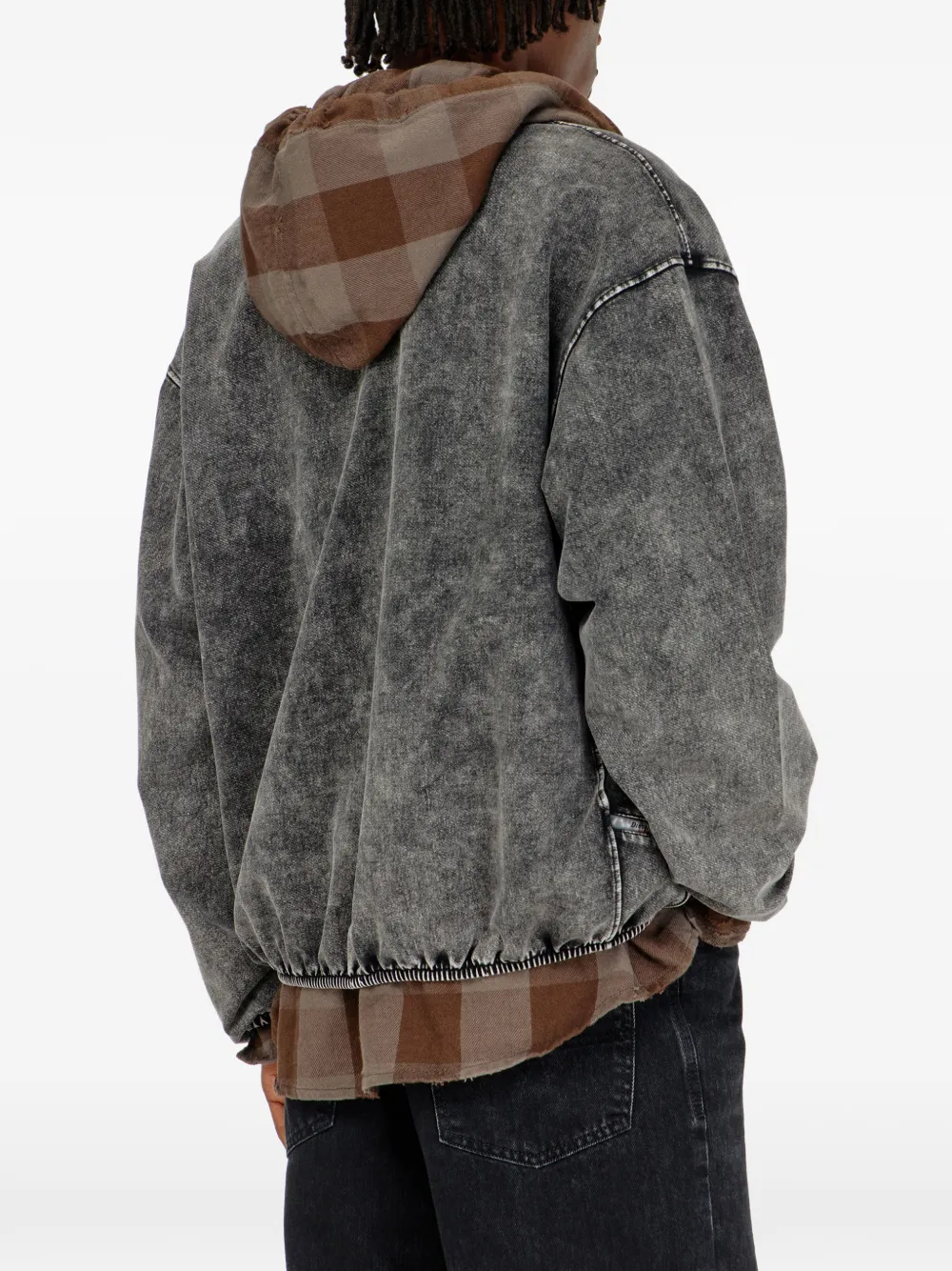 Diesel Sweater met denim-effect Grijs