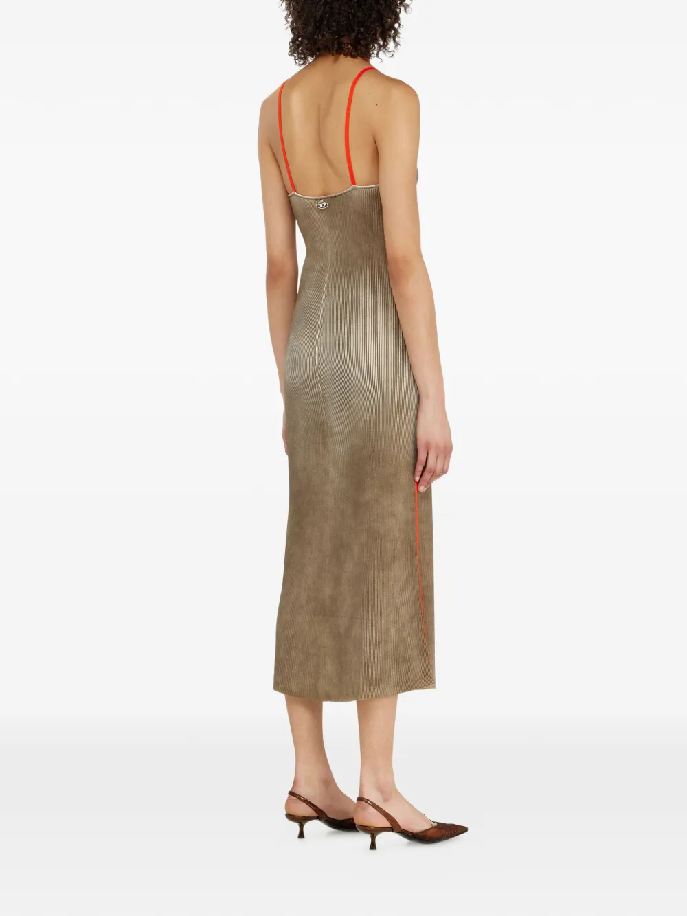 Diesel Ribgebreide midi-jurk Grijs