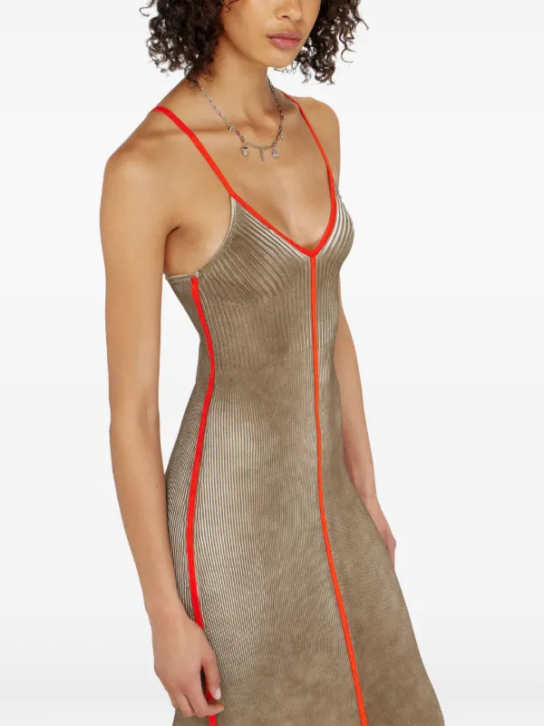 ribbed cami midi dress Diesel Woman Multicolor Dresses