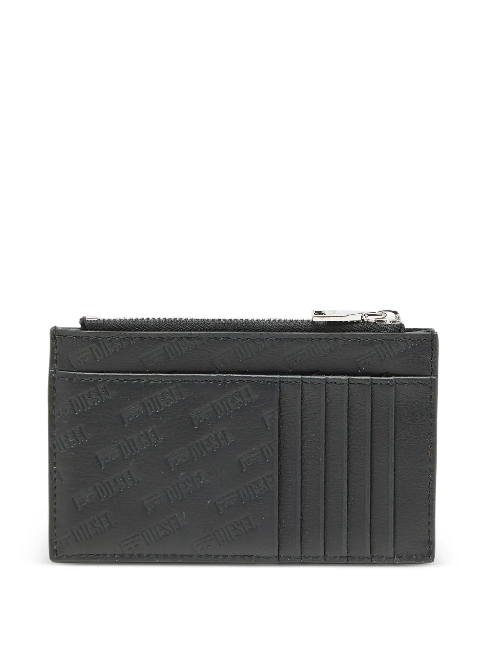 Diesel Pasjeshouder met monogram reliëf Zwart