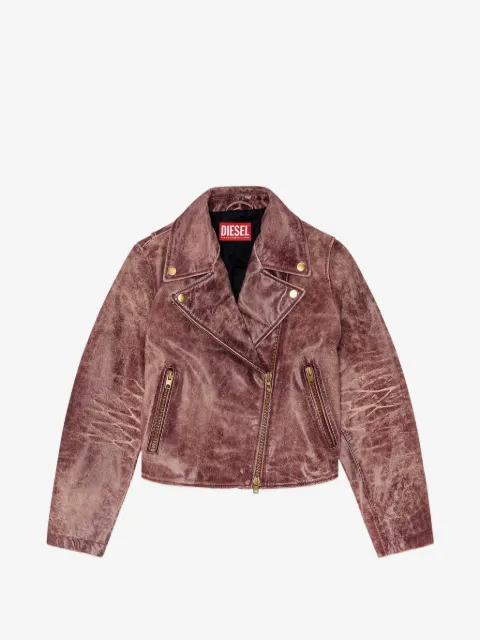Diesel biker jacket in treated leather