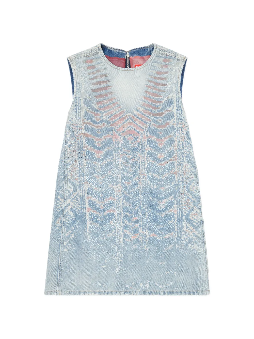 Diesel mini dress in microstone devoré denim - Blu