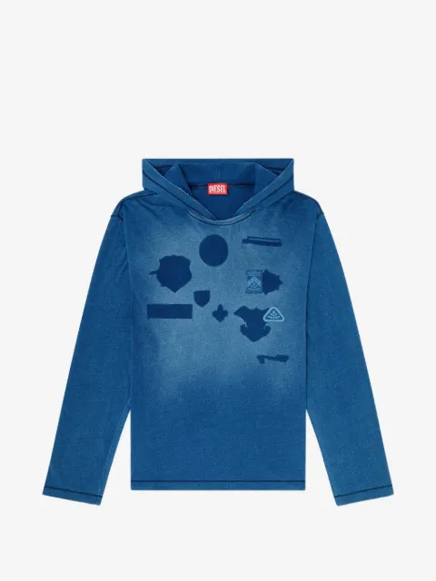 Diesel hoodie long-sleeve T-shirt with shadow-effect patches