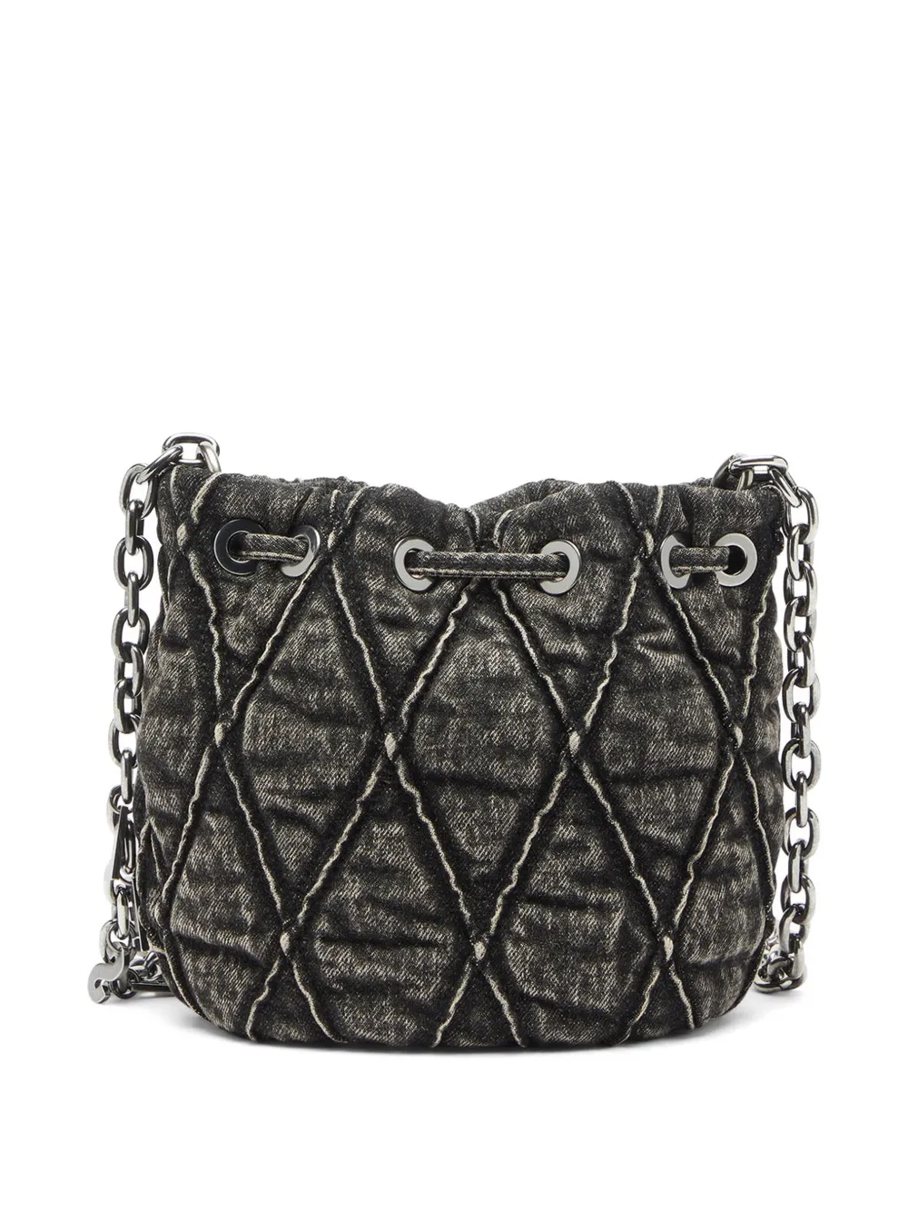 Diesel Charm-D gewatteerde bucket-tas Grijs