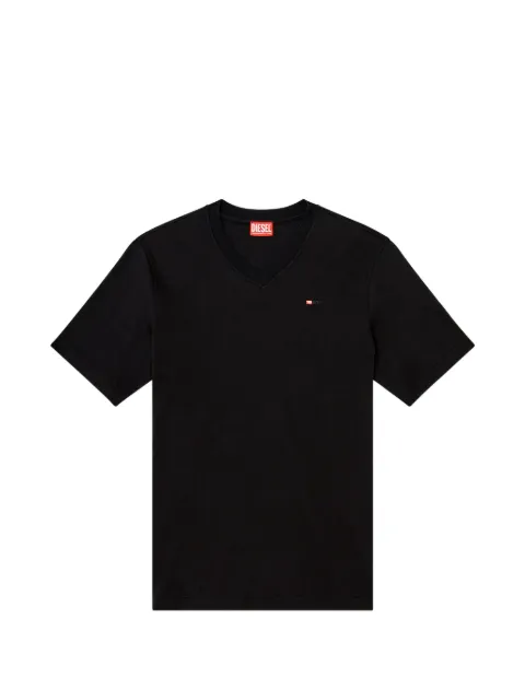 Diesel logo-embroidered V-neck cotton T-shirt