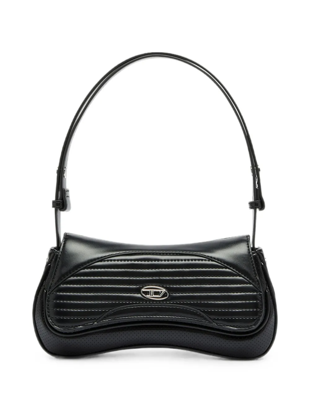 Diesel Play - clutch in perforated and quilted PU - Schwarz