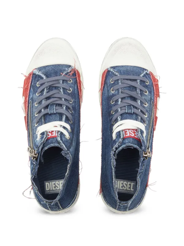 Diesel Frayed Denim high-top Sneakers | Blue | FARFETCH