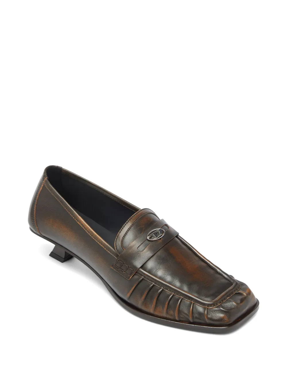 Diesel Oval D square-toe loafers Bruin