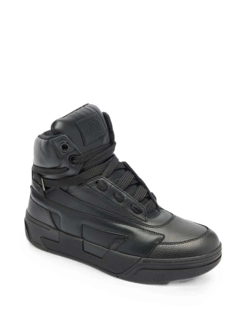 Diesel S-D-Ollie Mid leather high-top sneakers Zwart