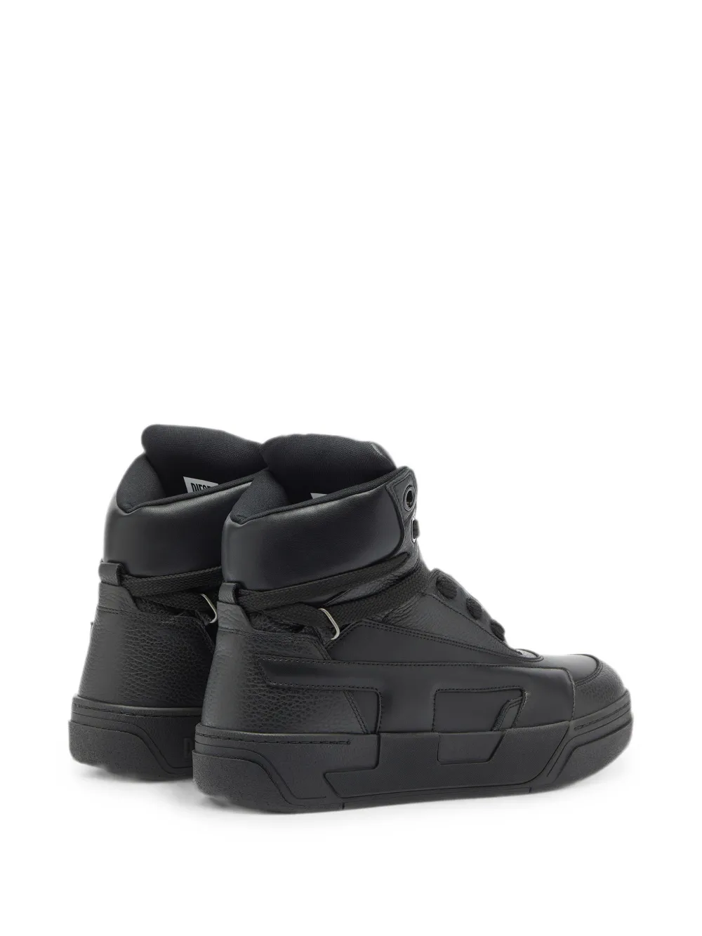 Diesel S-D-Ollie Mid leather high-top sneakers Zwart
