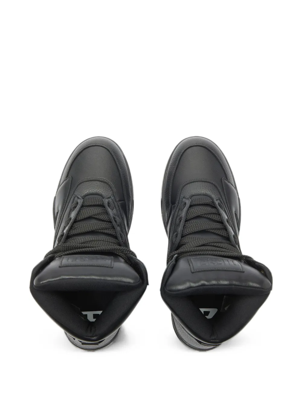 Diesel S-D-Ollie Mid leather high-top sneakers Zwart