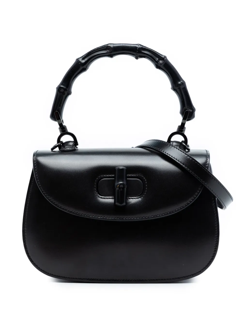 Gucci Pre-Owned 2016-2026 Small Calfskin 1947 Bamboo Top Handle Bag satchel - Nero