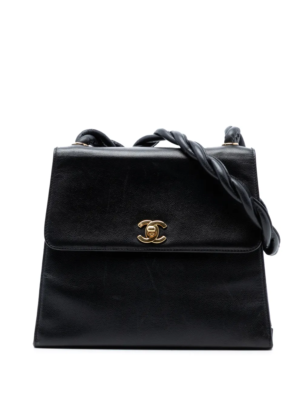 CHANEL Pre-Owned 1997-1999 CC Caviar Twisted Strap shoulder bag - Black
