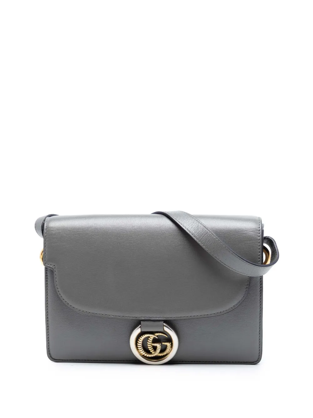 Gucci Pre-Owned 2016-2025 Small Textured Calfskin GG Ring Torchon crossbody bag - Grigio