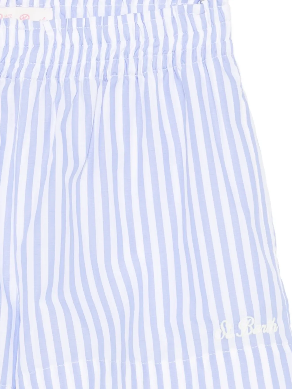  Mc2 Saint Barth Kids Pantalones Cortos Meave Con Logo Bordado - Azul 