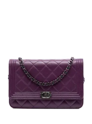 CHANEL Pre-Owned 2003-2004 Embossed Lambskin Camellia Chain