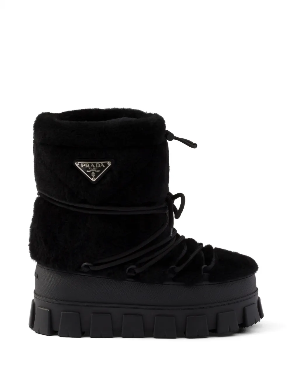 Prada shearling après ski booties - Black