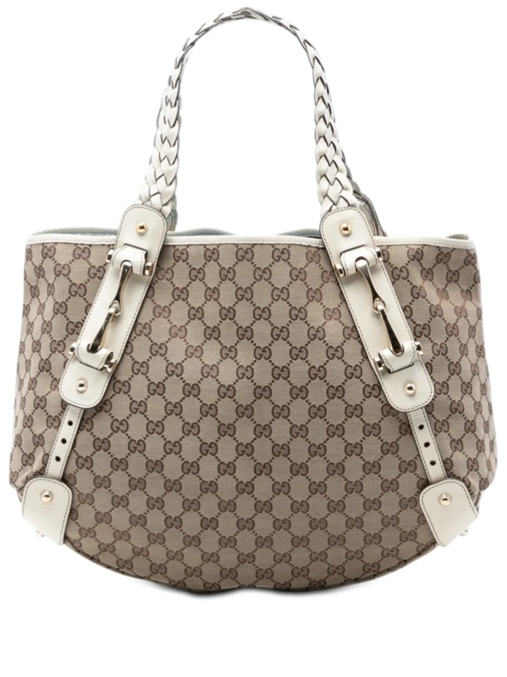 Gucci Pre-Owned 2016-2026 GG Canvas Horsebit Pelham shoulder bag - Bianco