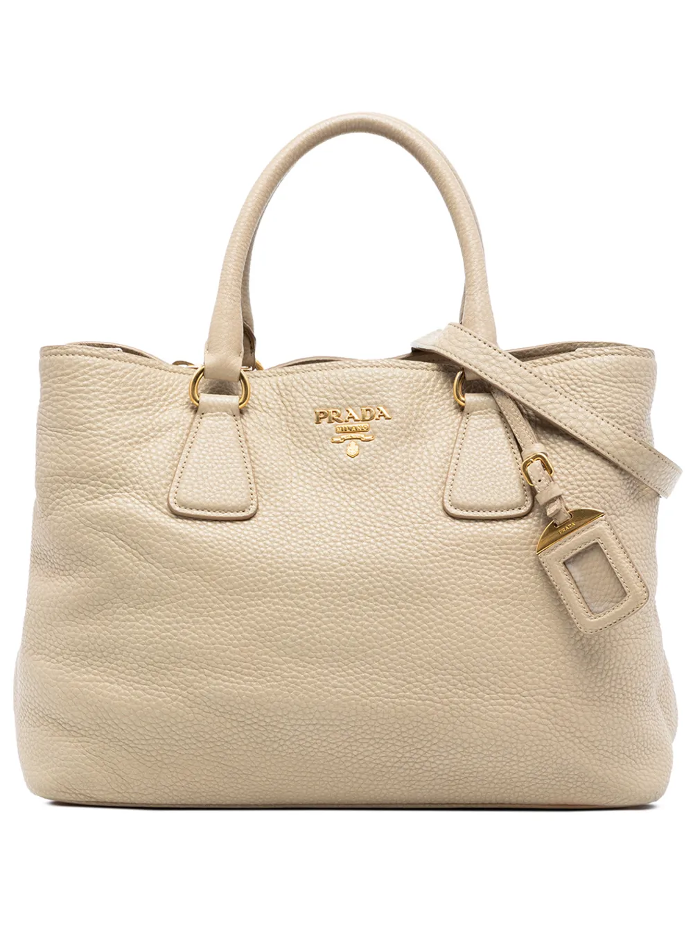 Prada Pre-Owned 2000-2025 Vitello Daino Open Convertible Tote satchel - Brown