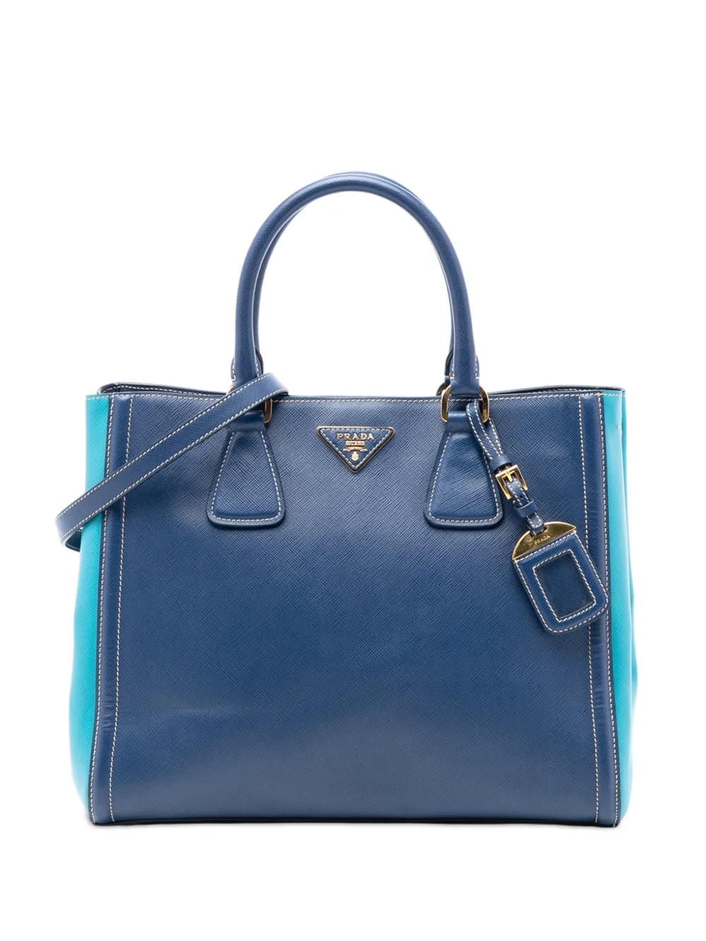 Prada Pre-Owned 2013-2025 Medium Bicolor Saffiano Lux Galleria satchel - Blu