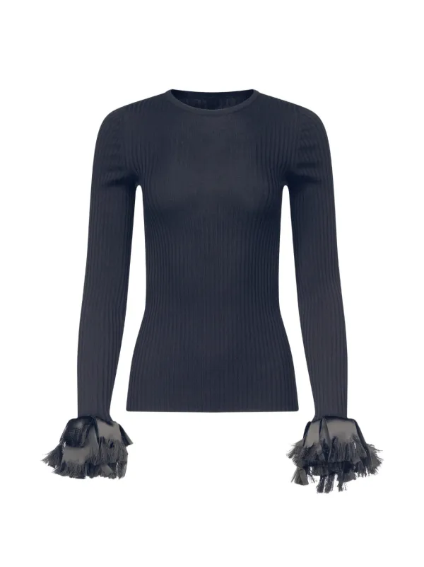 Fforme Nova Fringe-trimmed Sweater in Black