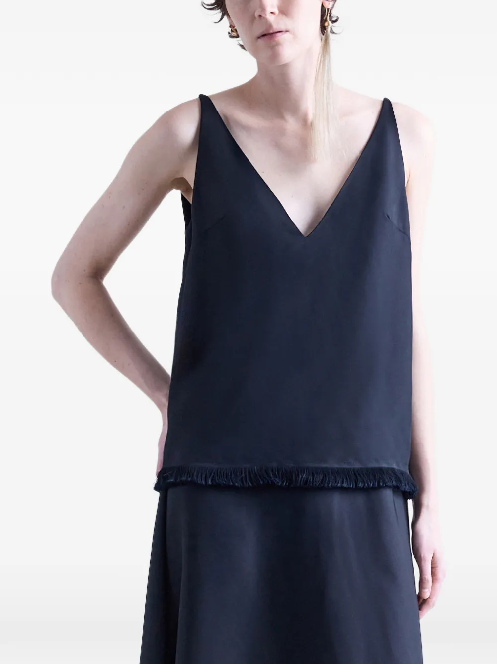 FFORME Emory blouse met franje Zwart