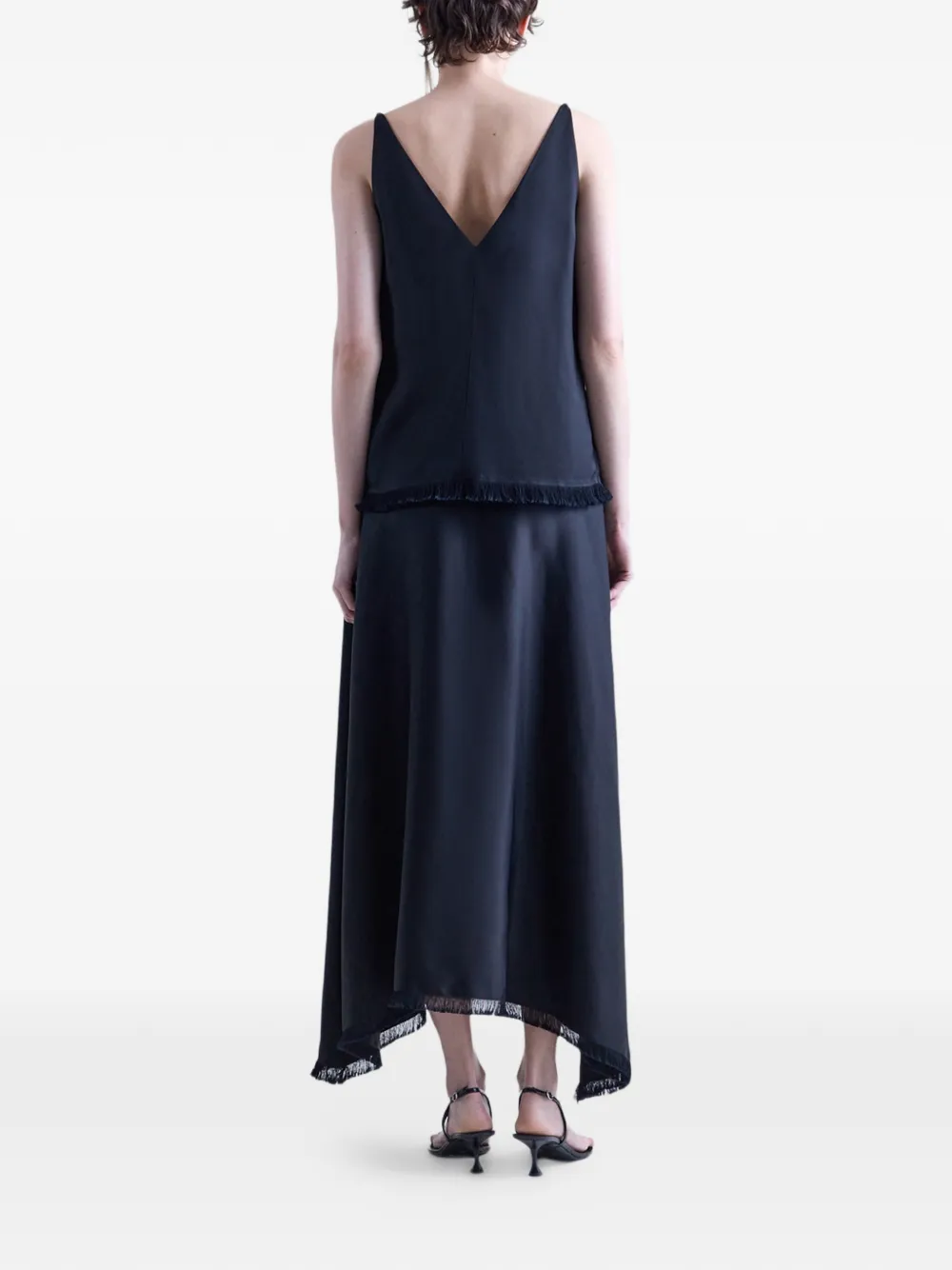 FFORME Emory blouse met franje Zwart