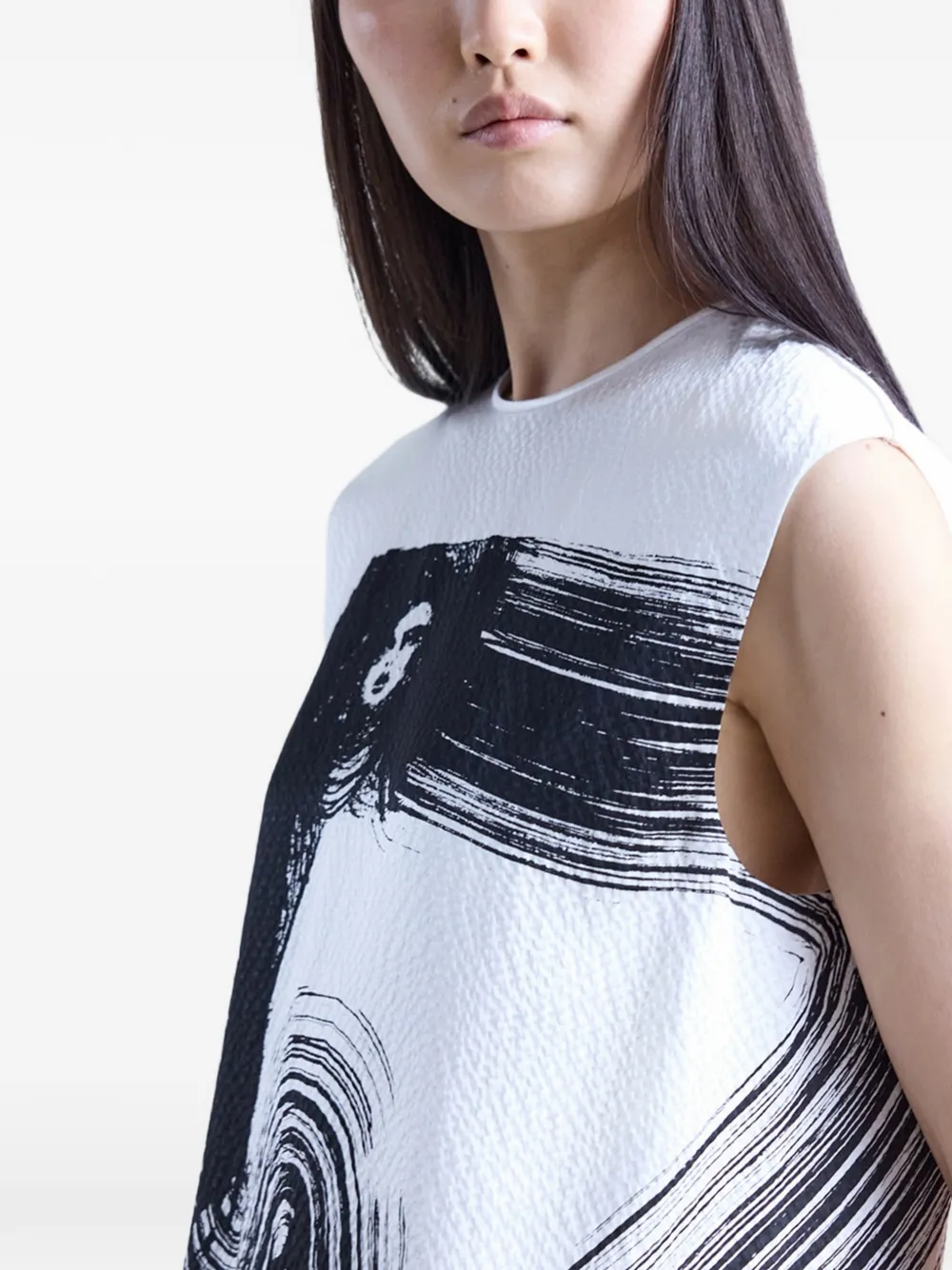 FFORME Dani midi-jurk met print Wit
