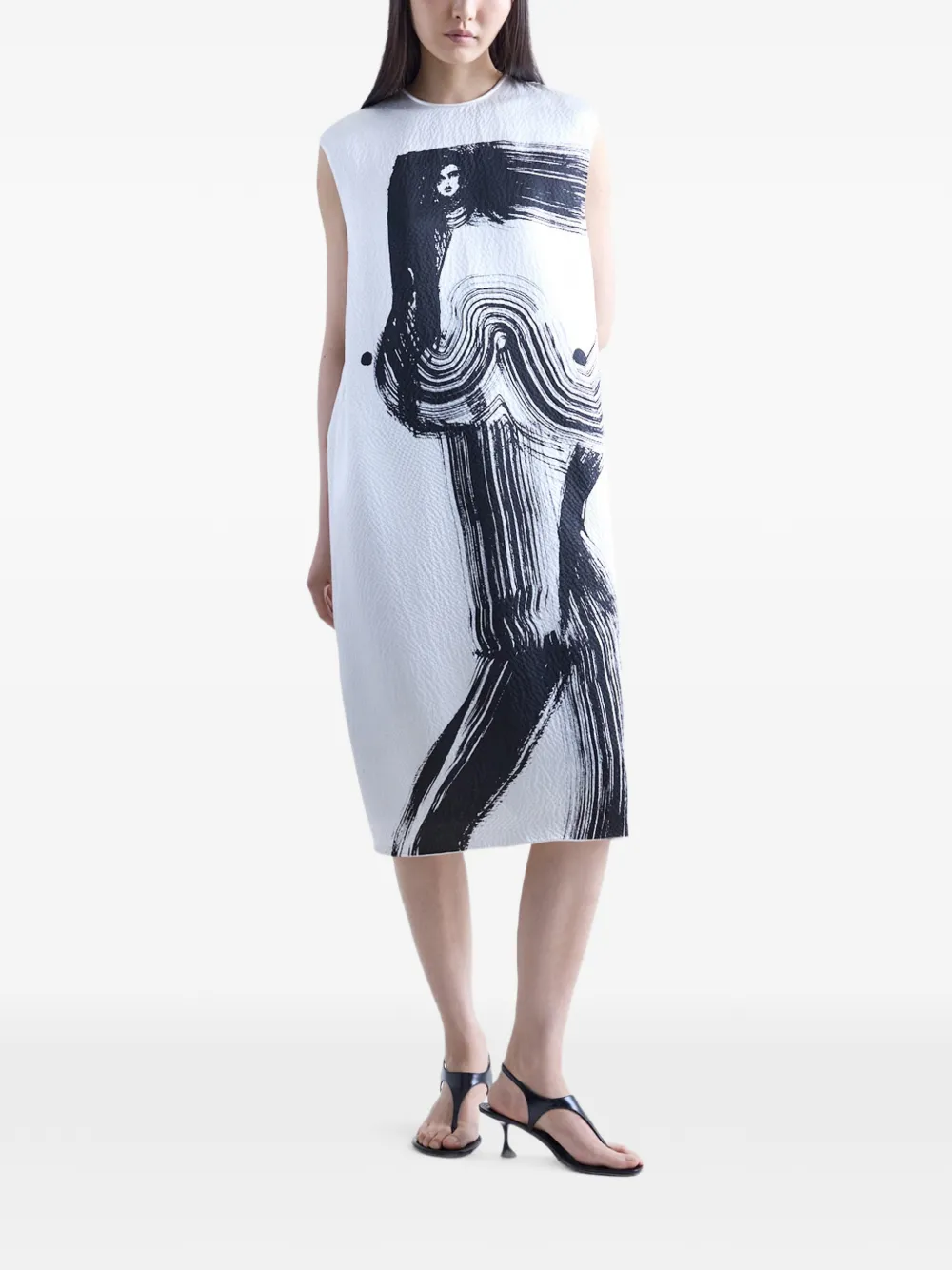 FFORME Dani midi-jurk met print Wit